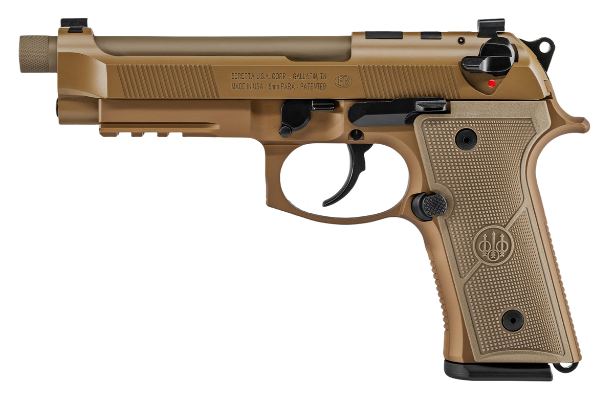 Beretta M9A4 9mm Luger 5.10" Threaded Barrel 10+1 DA/SA Semi-Auto Pistol - FDE Cerakote — view 2