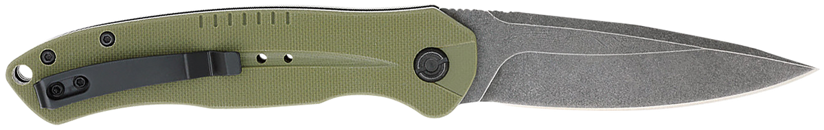 CobraTec Knives Diablo 3.5" Folding Automatic D2 Steel Black Stonewashed Blade OD Green G10 — view 2