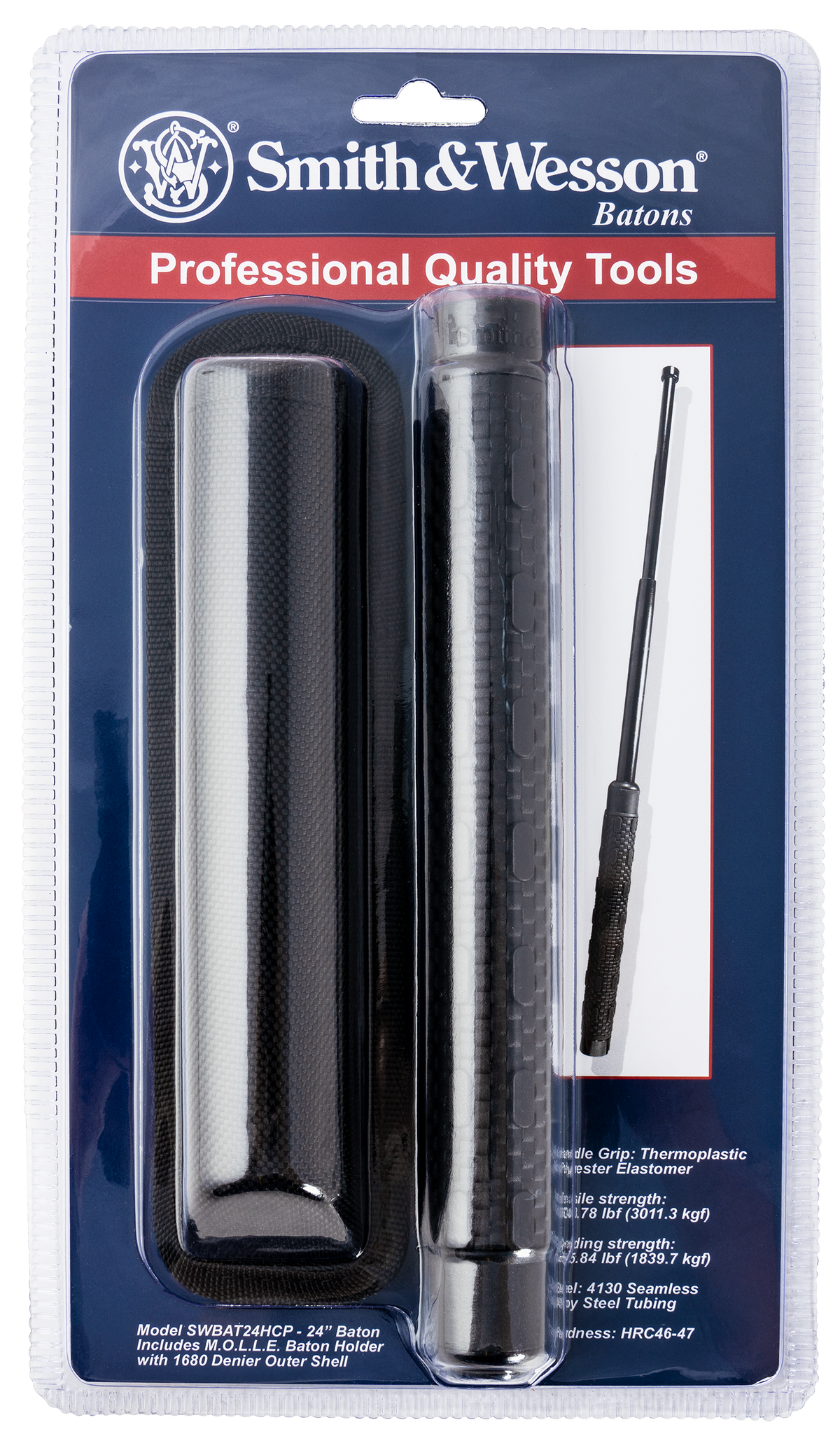 Smith & Wesson SWBAT24HCP 24" Collapsible Baton - Black TPR Handle — view 2