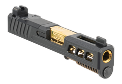 Zaffiri Precision ZPS.3 Slide - Fits Glock 43 9mm Luger - Optics-Ready RMSc - Ported Threaded Barrel Gold TiN Armor Black — view 2