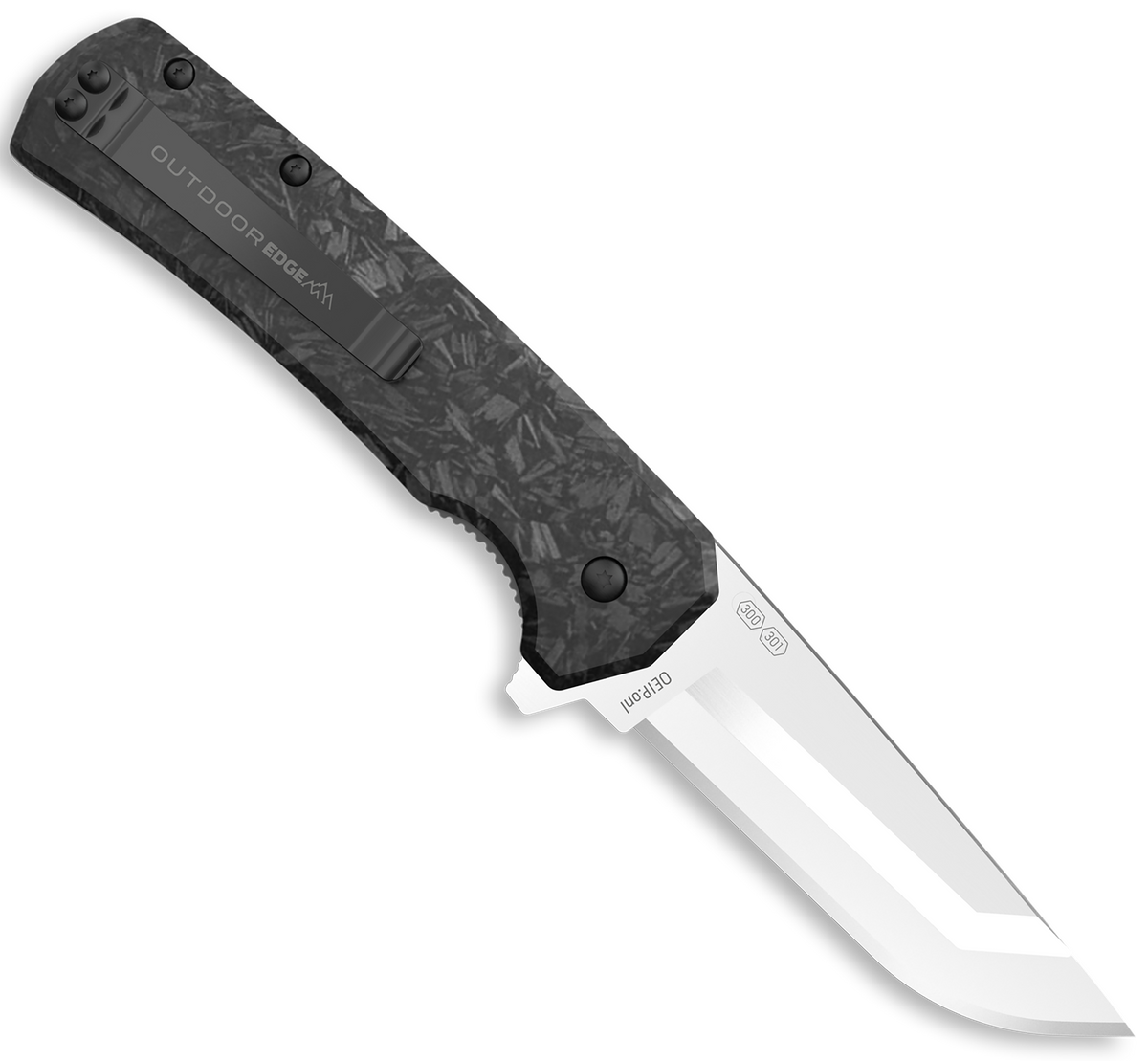 Outdoor Edge Razor VX5 3" Folding Plain Edge 420J2 SS Satin Black Carbon Fiber/G10 EDC Knife — view 2
