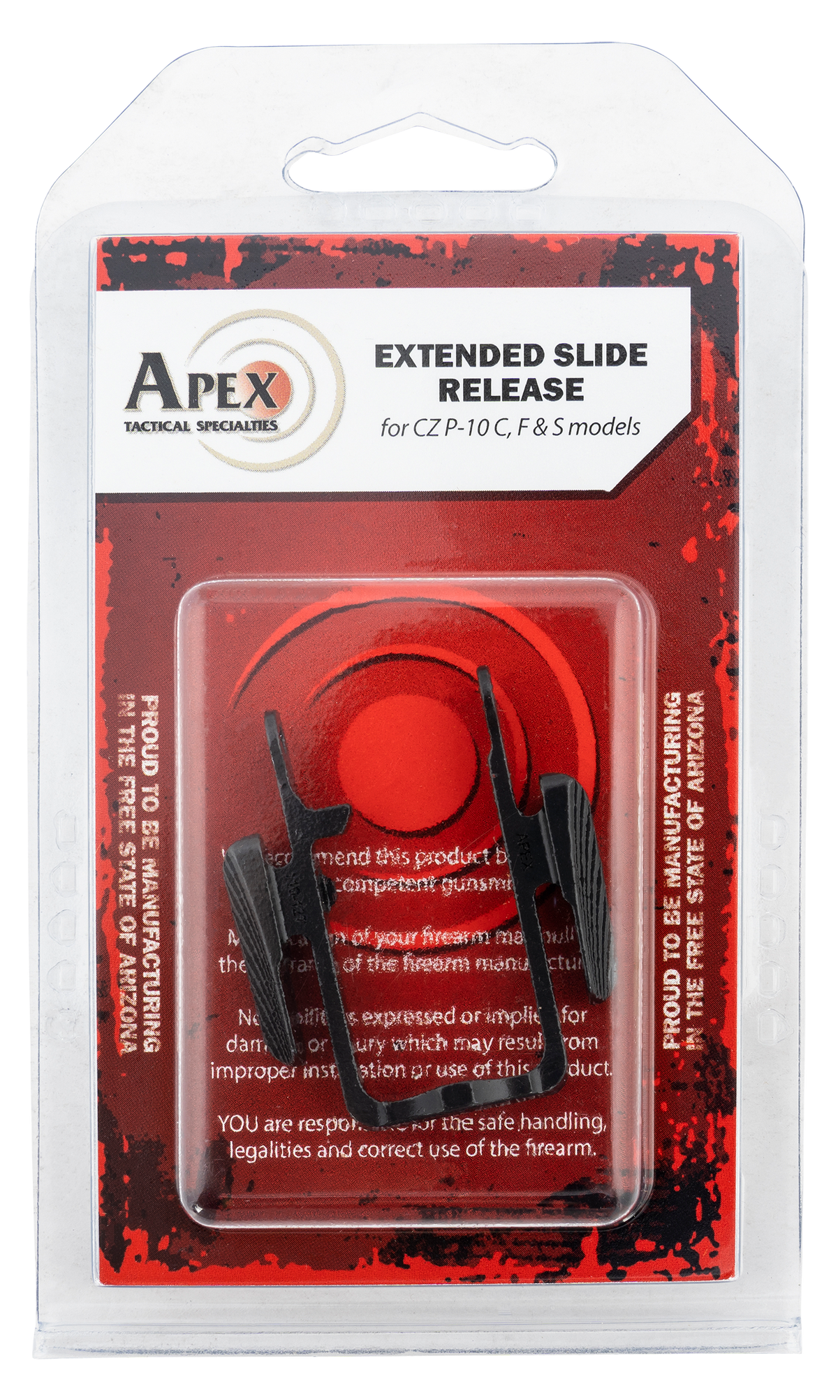 Apex Tactical Specialties 116127 Extended Slide Release - CZ P-10 C/F/S - Ambidextrous Black Melonite — view 2