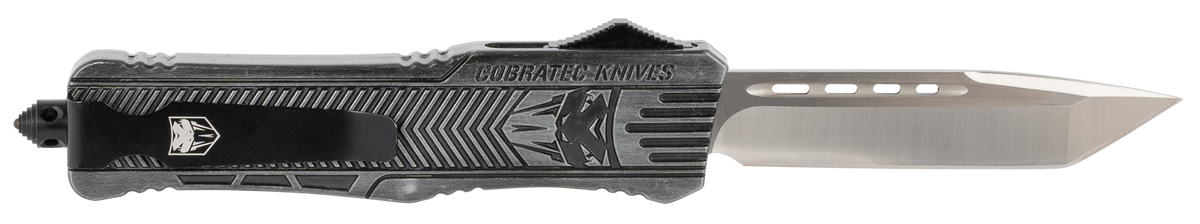 CobraTec Knives CTK-1 Large 3.75" OTF Tanto Plain D2 Steel Stonewashed Aluminum Handle — view 2