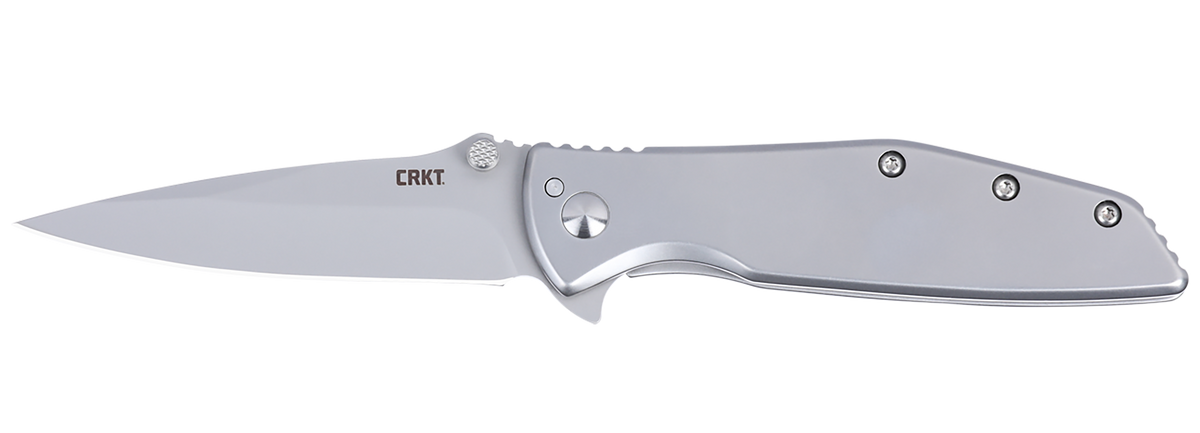 Columbia River CRKT 7600 SLAG 2.95" Folding Drop Point Plain Bead Blasted D2 SS Handle — view 2