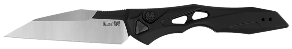 Kershaw Launch 13 Automatic 3.5" Folding Wharncliffe Plain Black Cerakote CPM-154 Blade Black Anodized Aluminum Handle — view 2