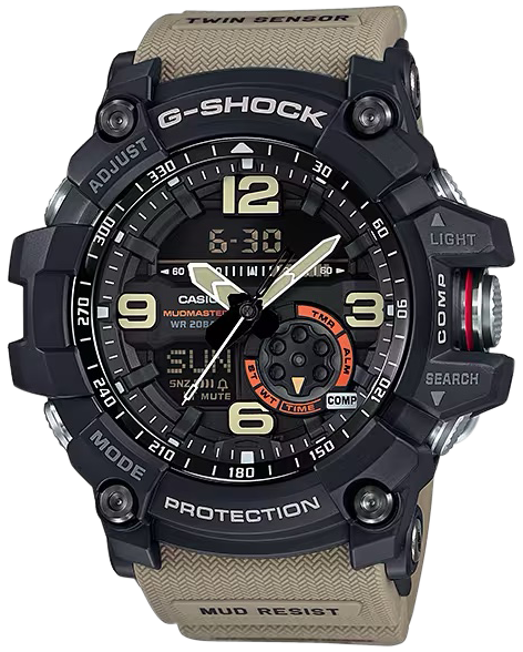 G-Shock GG-1000-1A5 Tactical MudMaster Tan Digital Compass Twin Sensor Watch — view 2