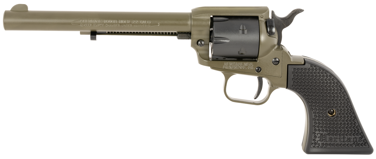 Heritage Mfg Rough Rider RR22T6 22 LR 6.5" 6-Shot SAO Revolver - OD Green Cerakote — view 2
