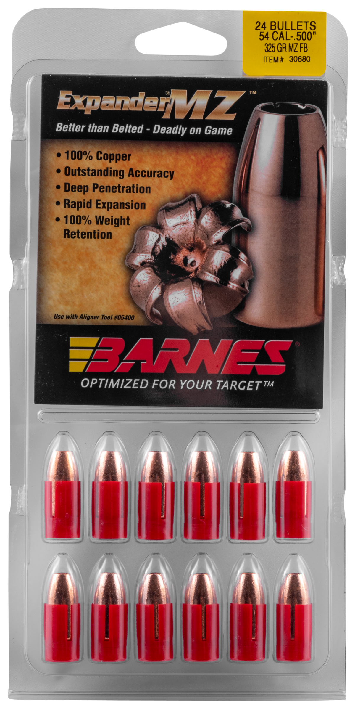 Barnes Bullets Expander MZ Muzzleloader 54 Cal 325gr Hollow Point 24 Rd Box — view 2