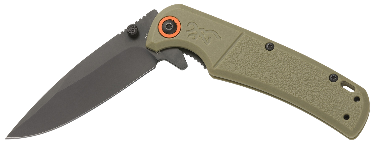 Browning Buckmark Slim EDC 3.13" Folding Drop Point D2 Steel Black Oxide Sage Polymer Knife — view 2