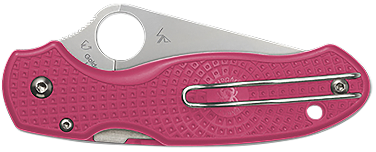 Spyderco Para 3 Lightweight Breast Cancer EDC 2.93" Plain Edge CTS BD1N Pink FRN Folding Knife — view 2