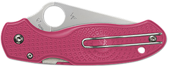 Spyderco Para 3 Lightweight Breast Cancer EDC 2.93" Plain Edge CTS BD1N Pink FRN Folding Knife — view 2