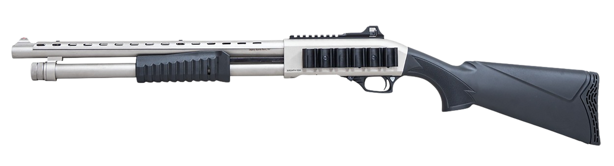 Citadel Mariner 20 Gauge 18.5" 4+1 3" Pump-Action Shotgun - Nickel / Black Synthetic — view 2