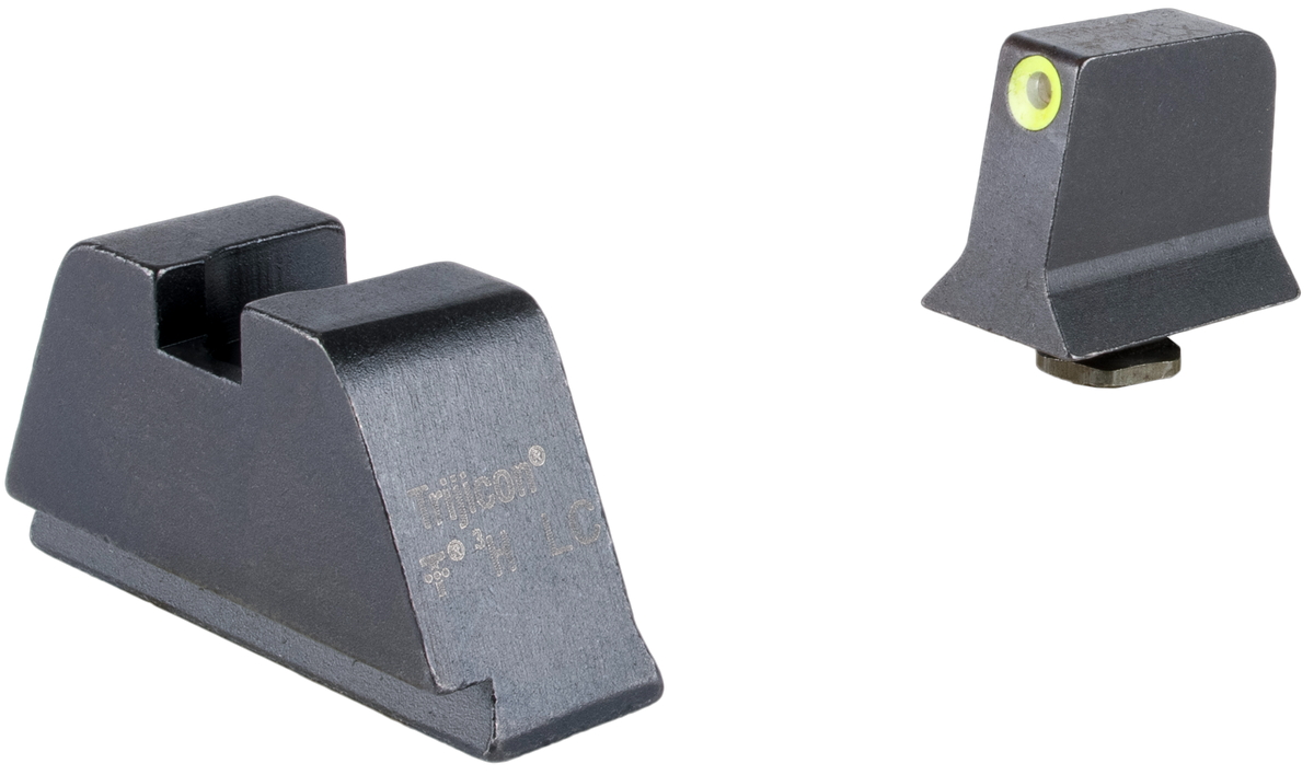 Trijicon GL201 Suppressor/Optic Height Night Sights Green Tritium Yellow Outline Front / Black Rear - Glock 17/17L/19/22 Standard Frame — view 2