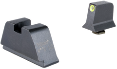 Trijicon GL201 Suppressor/Optic Height Night Sights Green Tritium Yellow Outline Front / Black Rear - Glock 17/17L/19/22 Standard Frame — view 2