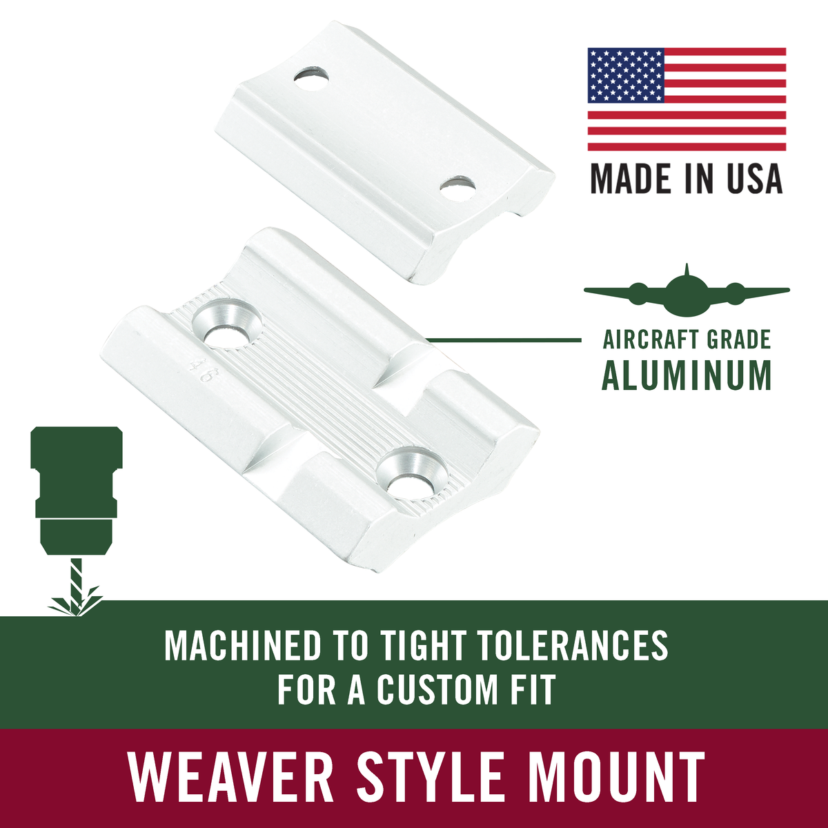 Weaver Mounts 48004 46S Top Mount Base Silver Aluminum 1-Piece Browning/Beretta/Winchester — view 2