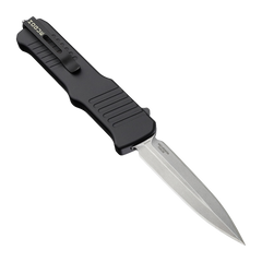 Hogue Incursion OTF 3.9" Double Edge Dagger 154CM Stone Tumbled Automatic - Matte Black Aluminum — view 2