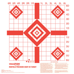 Champion Targets Redfield Sight-In Diamond Paper Pistol/Rifle Target 16" x 16" White/Red 10 Pack — view 2