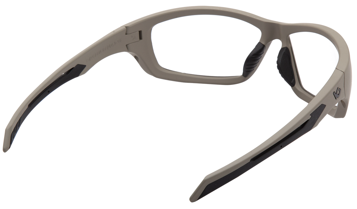 Pyramex Howitzer Safety Glasses Clear Anti-Fog Lens Tan Frame — view 2