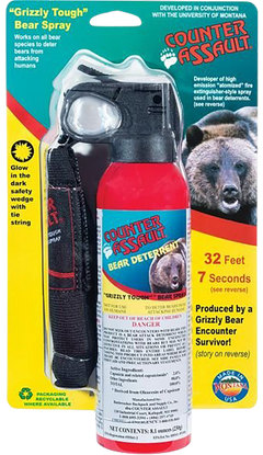 Counter Assault Bear Spray 8.10 oz Capsaicin 32 ft / 7-Second Range w/ Holster — view 2