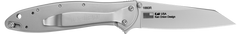 Kershaw Leek 1660R Random 3" Folding Reverse Tanto Plain 14C28N Bead Blasted - Silver Stainless Steel Handle — view 2