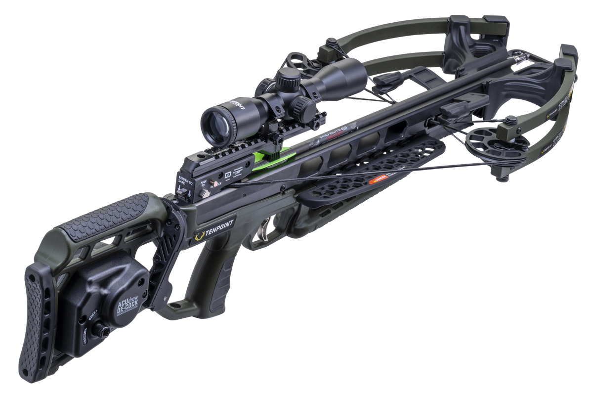 TenPoint Titan X De-Cock Crossbow 400 FPS 7.3 lbs w/ ACUdraw & Pro-View 400 Scope - Moss Green — view 2