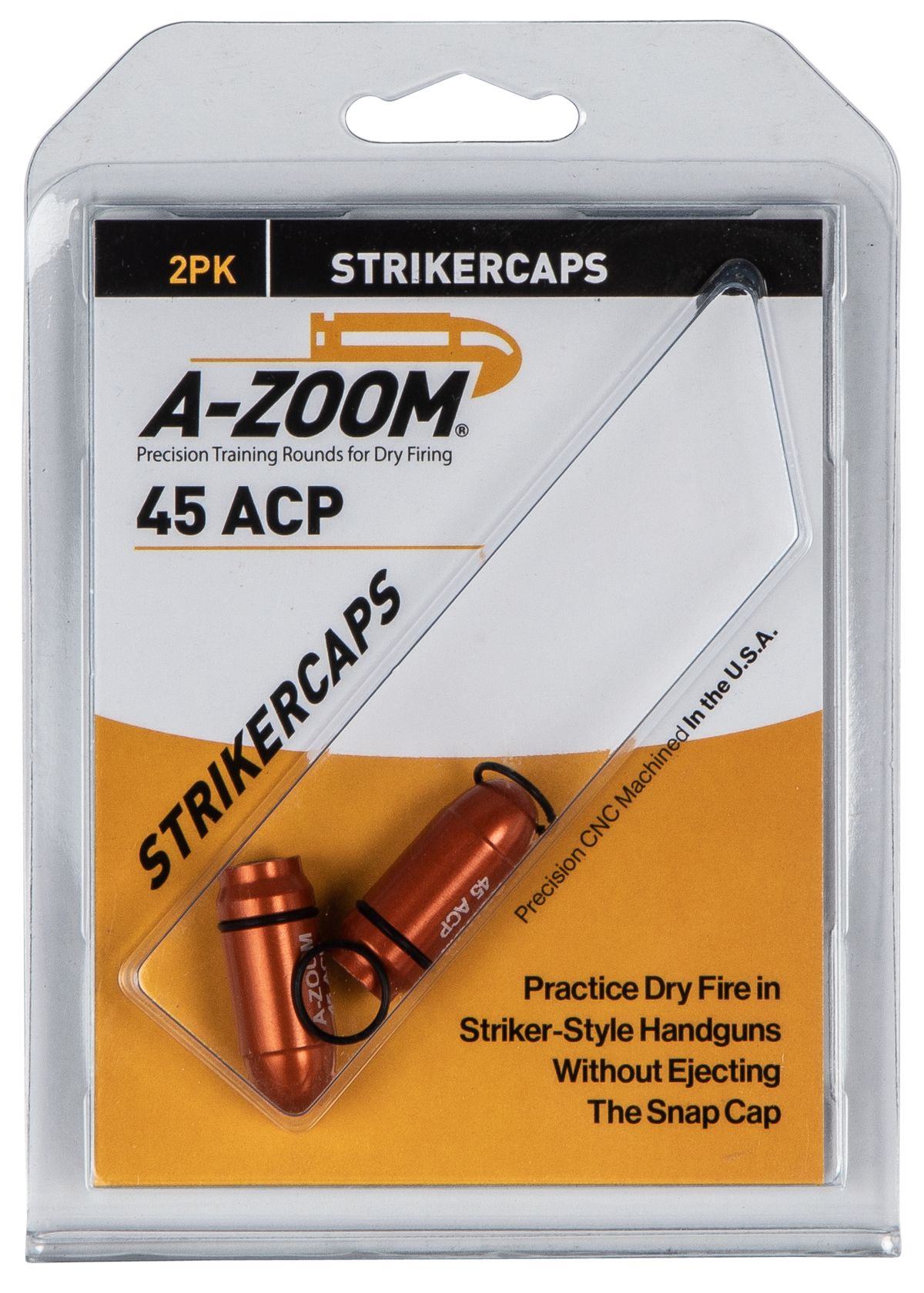 A-Zoom 17104 Pistol Striker Cap 45 ACP 2-Pack Dummy Rounds — view 2