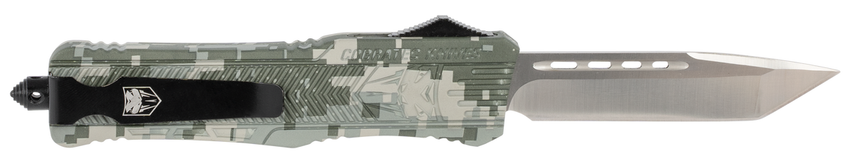 CobraTec Knives CTK-1 Large 3.75" OTF Tanto Plain D2 Steel Army DigiCamo Aluminum Handle — view 2