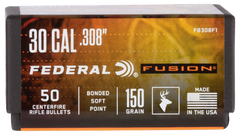 Federal Fusion Component 30 Cal .308 150gr Soft Point Reloading Bullets - 50/Box — view 2