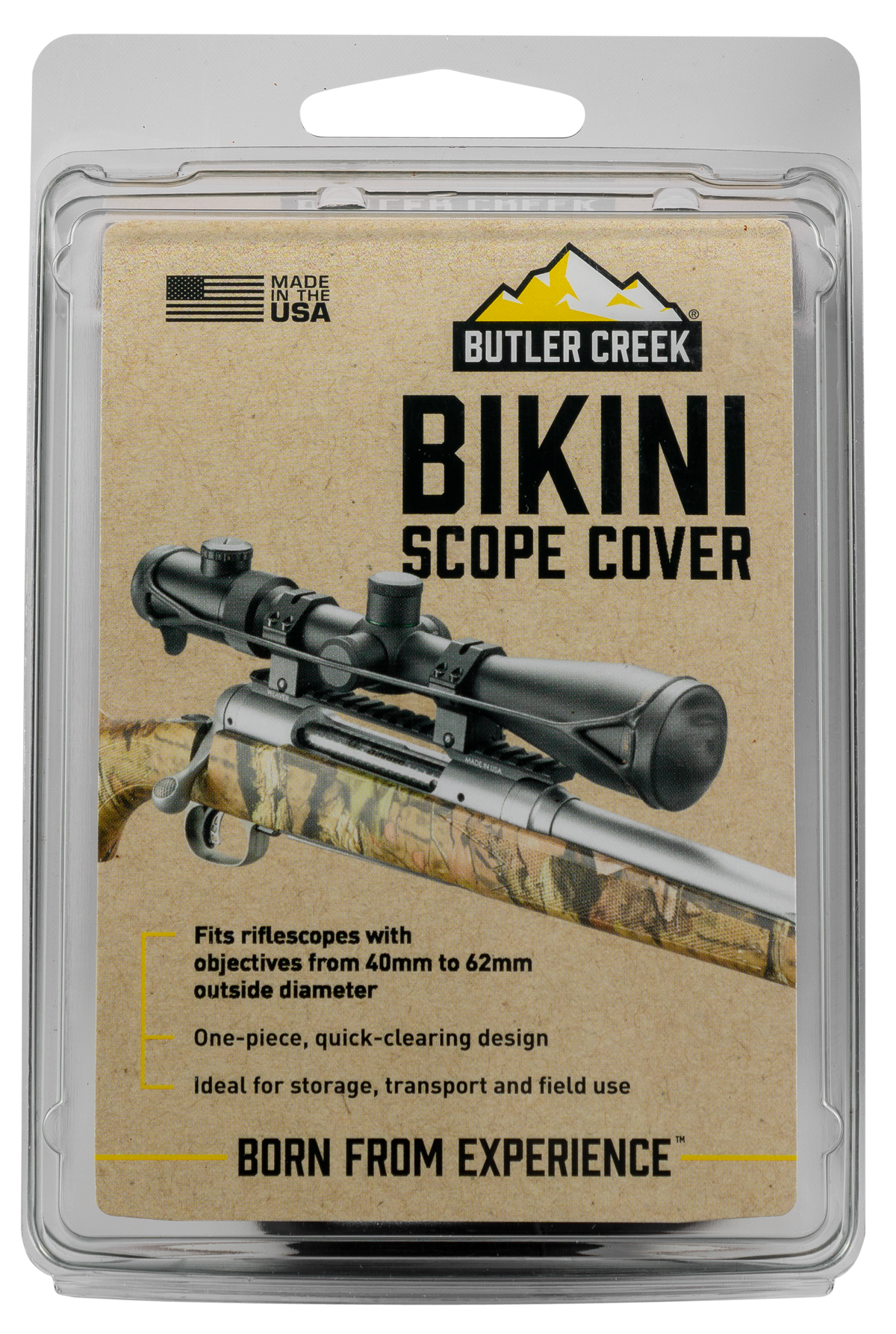 Butler Creek 19000 Bikini Scope Cover - Up To 62mm Objective - Slip-On Rubber - Black — view 2