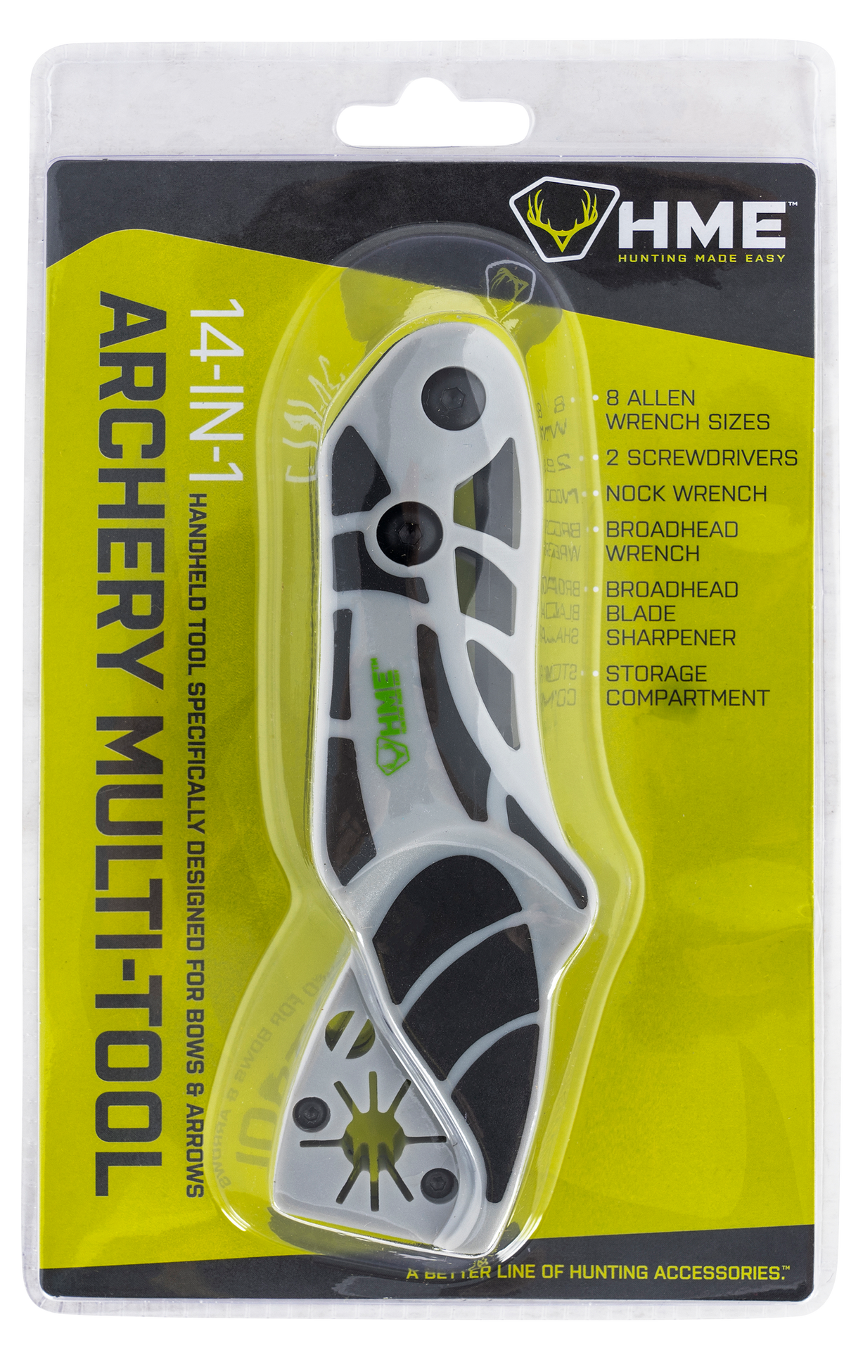 HME 14-In-1 Archery Multi-Tool Black/Gray Metal Folding — view 2