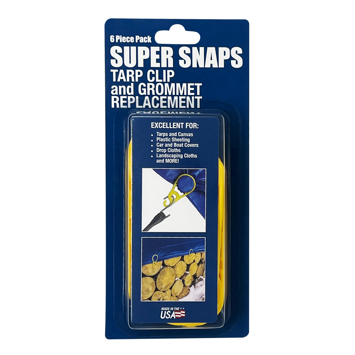AccuSharp Super Snaps 1006C Yellow 8.80" 6-Pack Tarp Clip — view 2