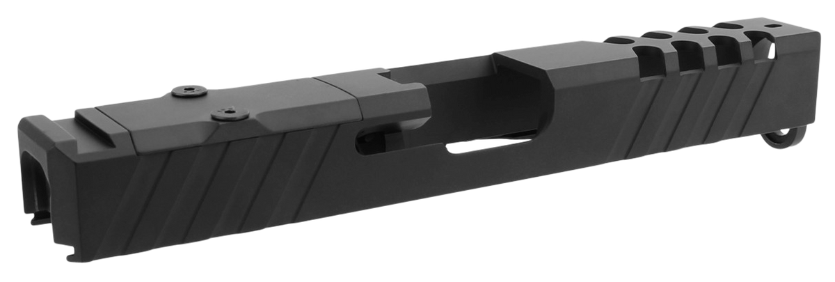 TacFire Replacement Slide 9mm Luger Graphite Black Cerakote Optics Cut Slide Ports - Glock 17 Gen3 — view 2