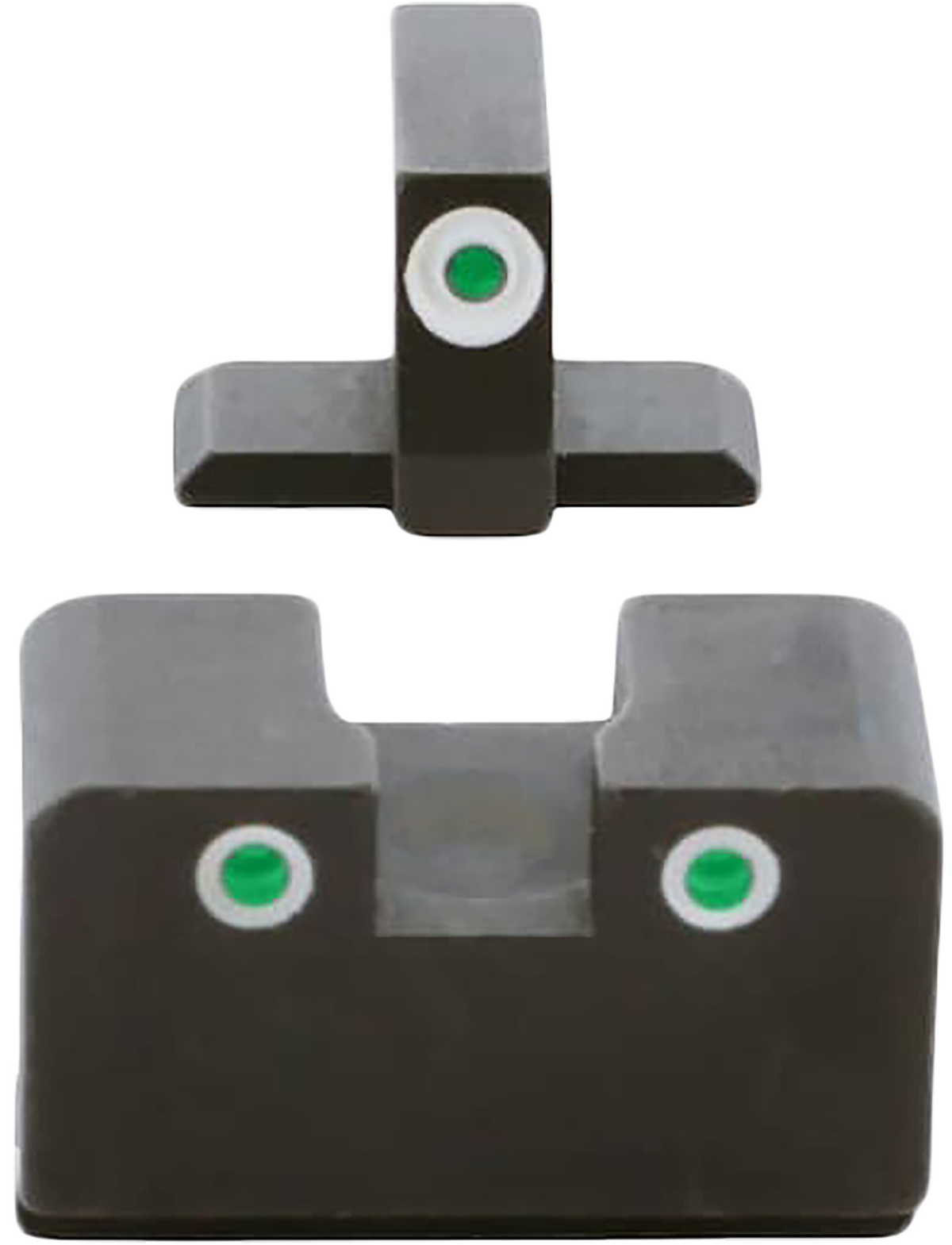 Ameriglo XD181 Optic Compatible Sight Set for Springfield XD - Green Tritium White Outline Front / Rear - Tall Suppressor Height — view 2