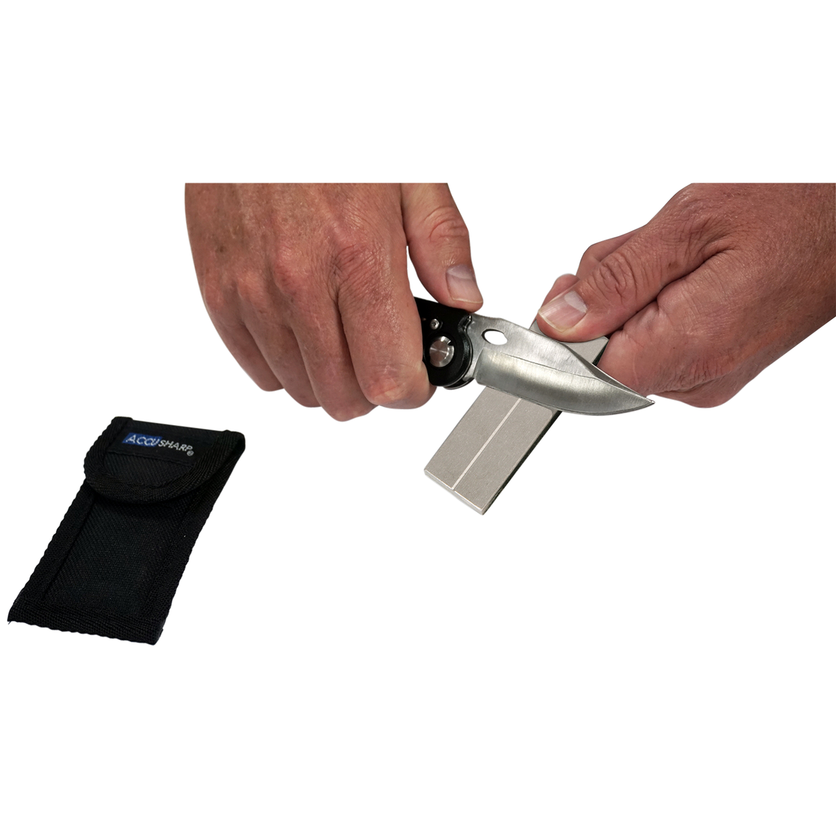 Accusharp 027C Pocket Stone Fine/Coarse Diamond Sharpener Gray — view 2