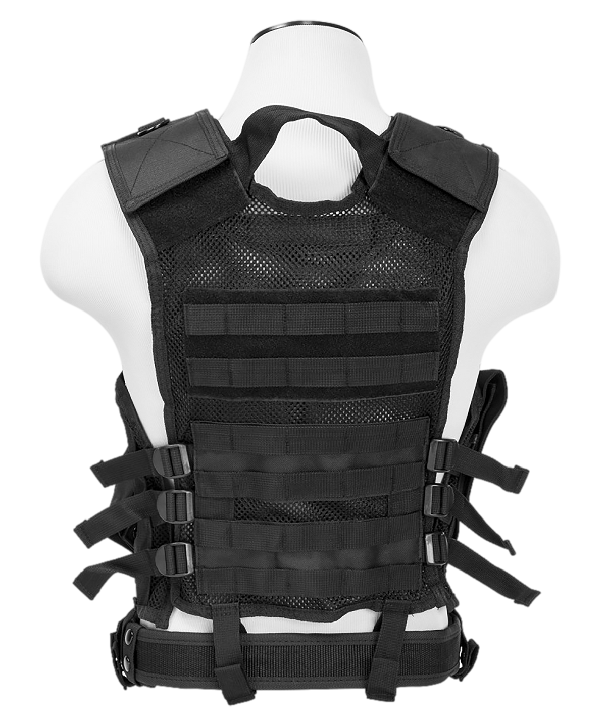 NcStar CTV2916B Tactical Vest Black Med-2XL PVC/Mesh Webbing — view 2