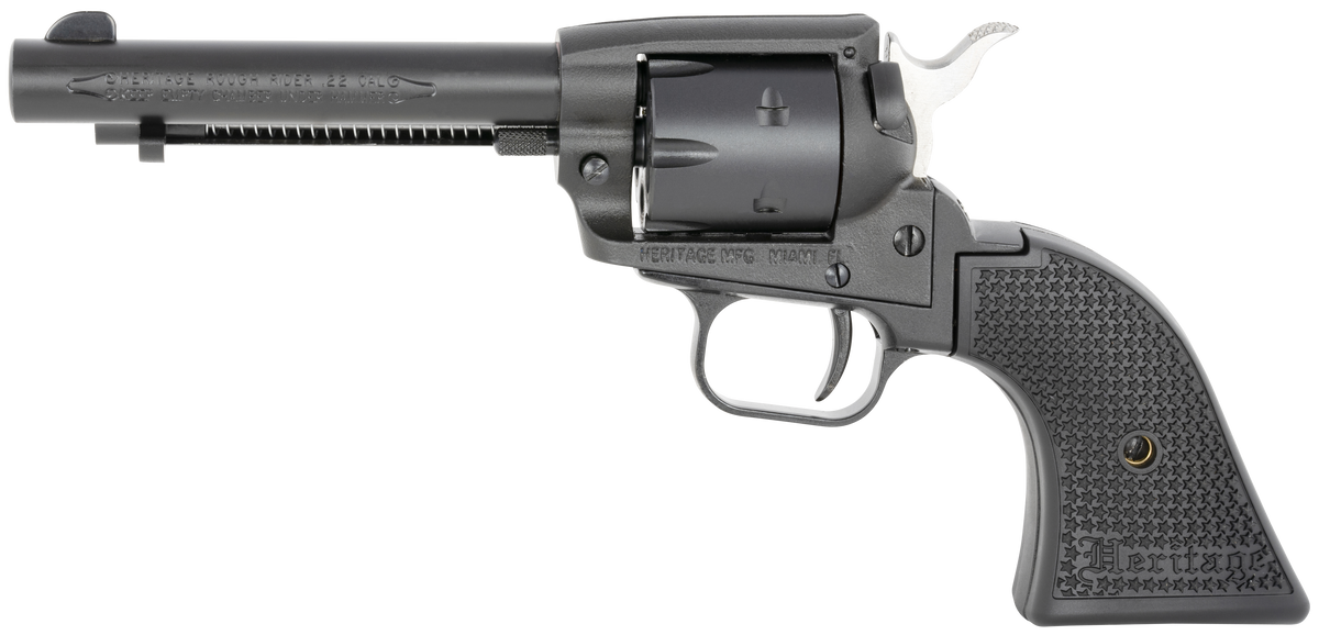 Heritage Mfg Rough Rider 22 LR/22 WMR 4.75" 6-Shot SAO Revolver - Black Polymer Grip - Black Satin — view 2