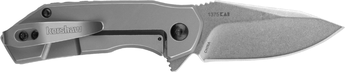 Kershaw Valve 1375 2.25" Folding Drop Point Plain Stonewashed 4Cr14 - Bead Blasted Stainless Steel Handle — view 2