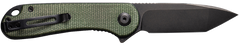 Civivi Knives Elementum 2.96" Folding Tanto Plain Black Stonewashed D2 Steel - Green Textured Micarta Handle — view 2