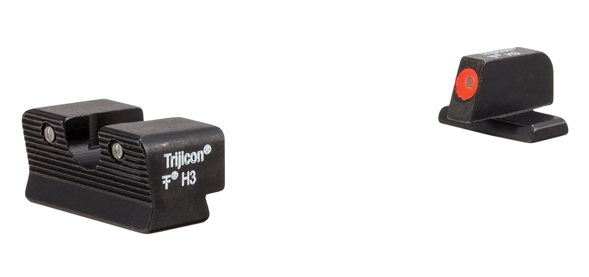 Trijicon HD XR Night Sight Set FN 509 Green Tritium Orange Outline Front — view 2