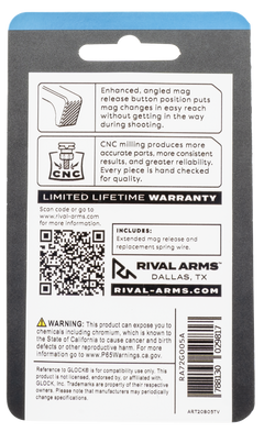 Rival Arms RA72S001A Extended Magazine Release for Sig P320 Hard Black Anodized Aluminum — view 2