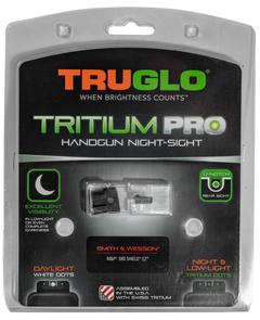 TruGlo Tritium Pro S&W 380 Shield EZ Night Sight Set - Green Tritium / White Outline Front — view 2