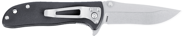 Columbia River CRKT 6450D2 Drifter 2.88" Folding Drop Point Plain Stonewashed D2 Blade Black Textured G10 Handle — view 2