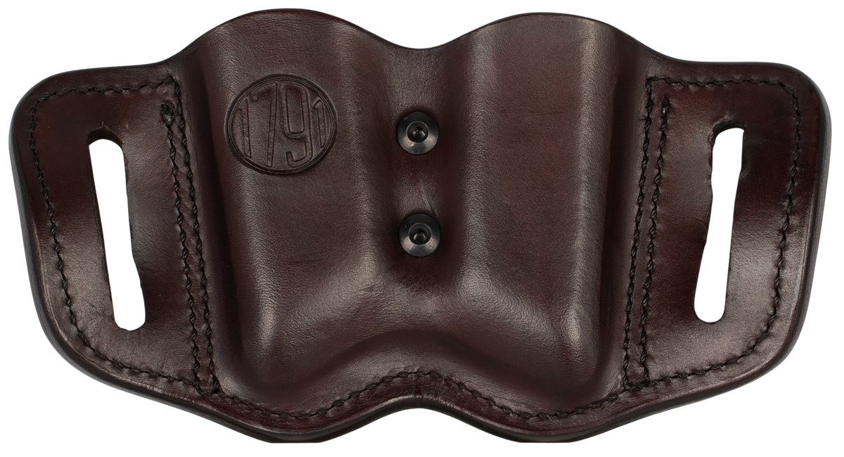 1791 Gunleather MAG-F 2.2 Double Mag Holster Double Stack Belt Slide Signature Brown Leather — view 2