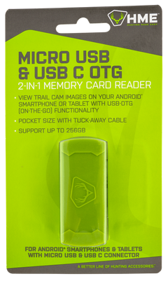 HME HMESDCRAND Android SD Card Reader Micro USB & USB Up To 256GB Black/Green — view 2