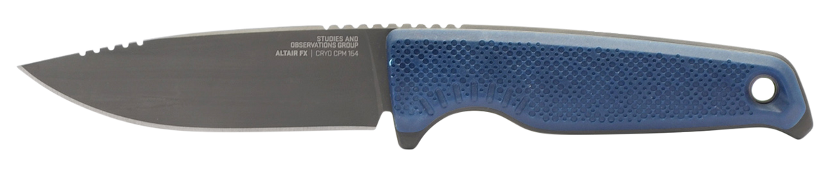 S.O.G Altair FX 3.40" Fixed Clip Point Plain Edge CPM 154 SS Squid Ink Black GRN Handle — view 2