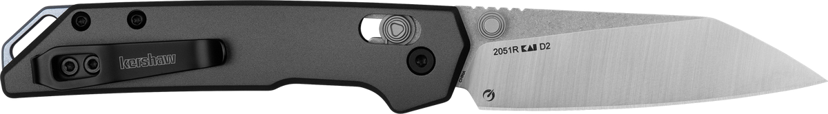 Kershaw Iridium Mini 2051R 3" Folding Reverse Tanto Plain D2 Steel Stonewashed Gray Anodized Aluminum Handle — view 2