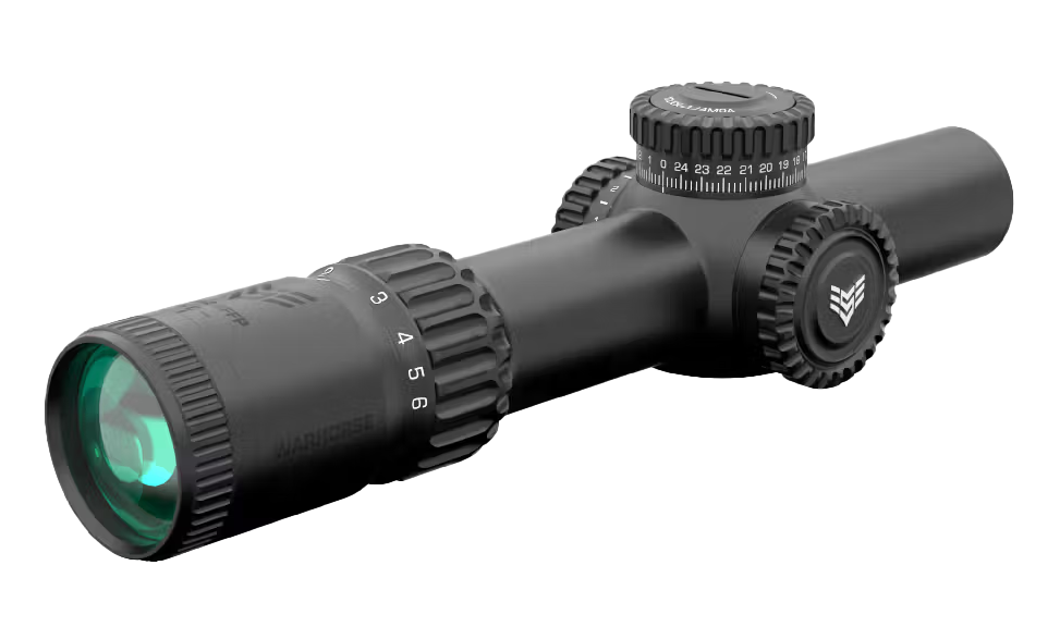 Swampfox Optics Warhorse 1-6x24mm 34mm Tube FFP LPVO Riflescope - Green MOA Reticle — view 2