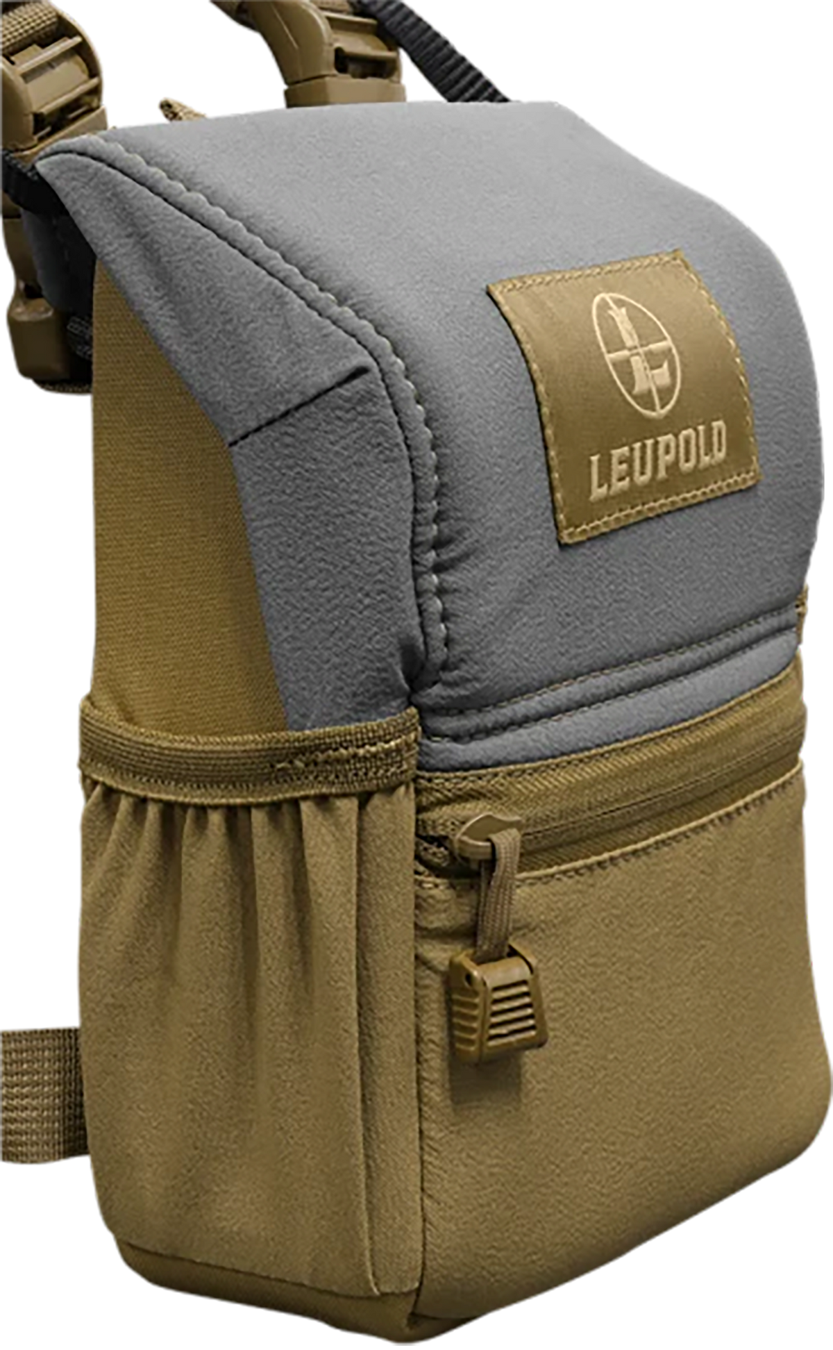 Leupold Enclosed Binocular Harness Tan/Gray Magnetic Shoulder Mount — view 2