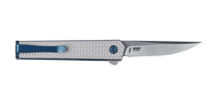 Columbia River CRKT 7081C CEO Microflipper 2.36" Folding Drop Point Plain Satin 12C27 Silver Aluminum — view 2