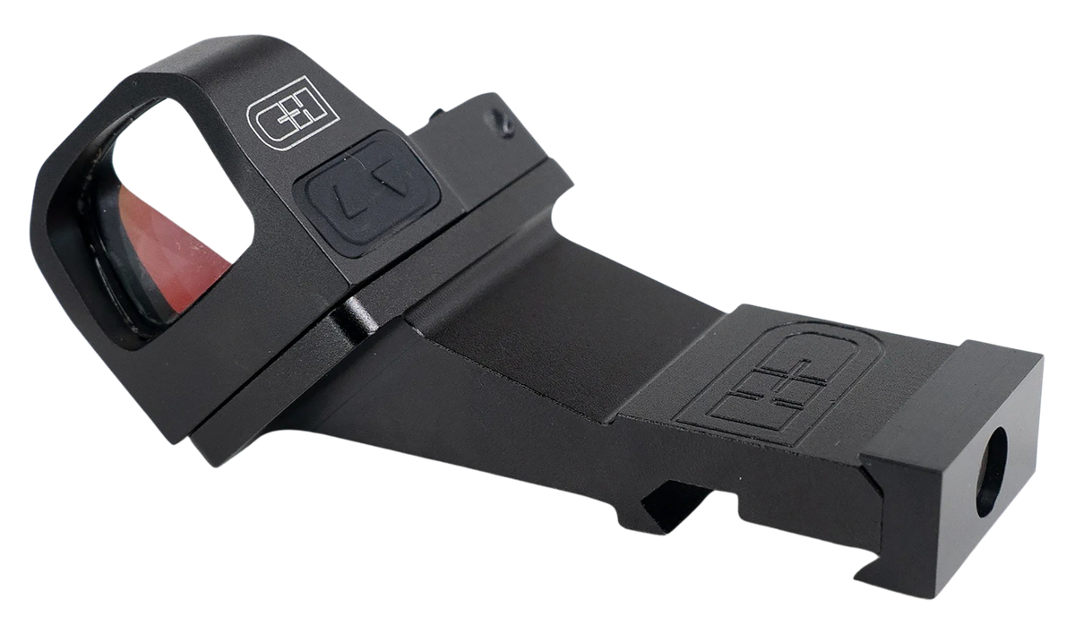 C&H Precision PR45HOLOK 45-Degree Offset Picatinny Red Dot Mount - Black Aluminum - Holosun 407K/507K — view 2